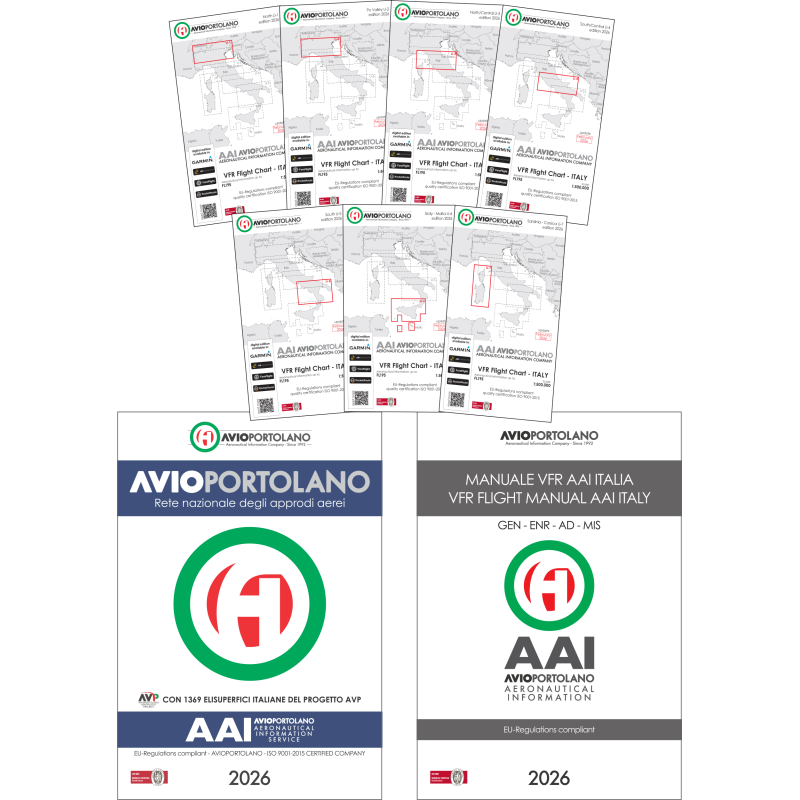 Carte Italia + Manuale VFR AAI + Avioportolano